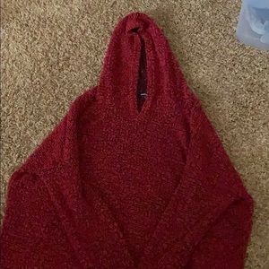 Red, light, long sleeve sweatshirt